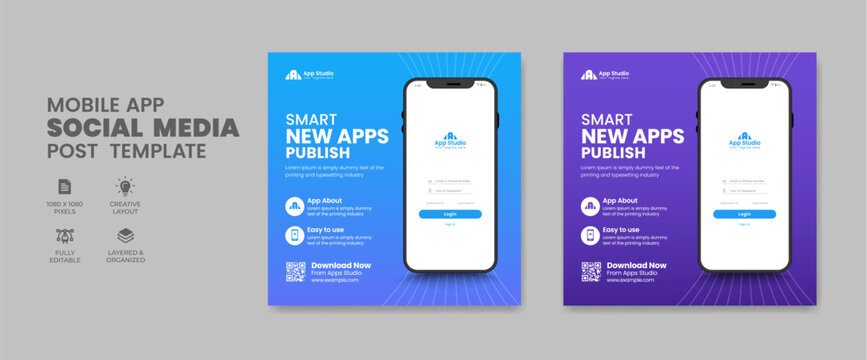 Website promotion social media post and web banner template.