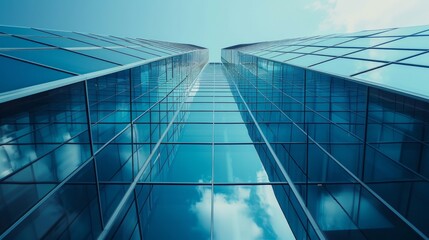 Obraz premium The exterior of a modern city building with contemporary architecture.