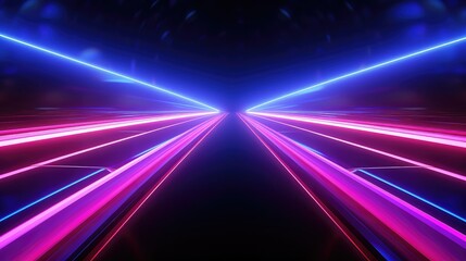 Abstract flowing neon wave purple background