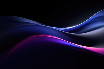 Naklejka premium Abstract flowing neon wave purple background