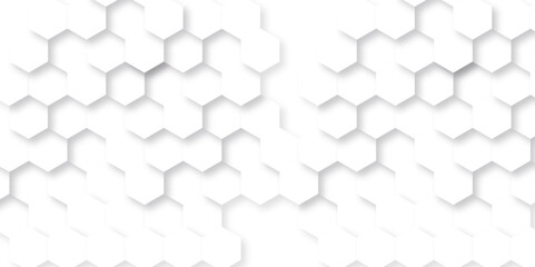 Hexagon background technology texture. Abstract hexagonal mesh cell Surface polygon pattern with glowing hexagon paper texture and futuristic business. Abstract honeycomb mosaic white background.