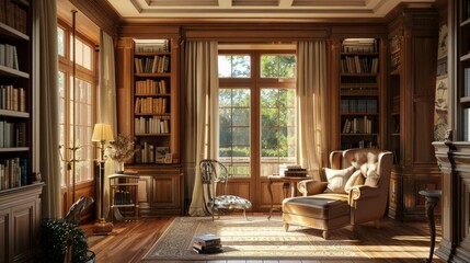 Cozy Home Library: Personalized Bookshelf in New House with Rustic Charm