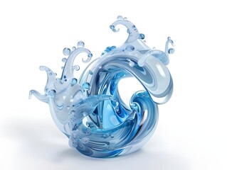 Aquarius Water Bearer Splash - Abstract 3D Rendered Celestial Zodiac Design