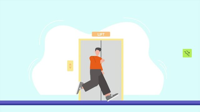Animated video Earthquake safety concept. Full length animation illustration. High quality 4k footage.