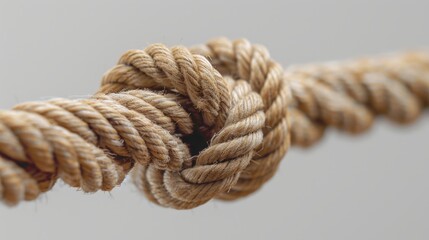 Closeup of a Knot in a Twisted Rope