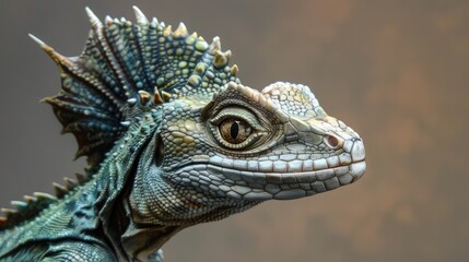 Hernandez s Helmeted Basilisk on a Light Background