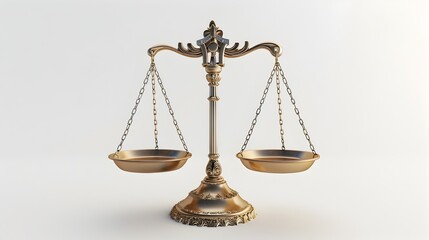 Elegant Libra Scales Representing Balance and Justice in 3D Rendering