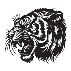 Fototapeta premium a cute vector silhouette illustration tiger
