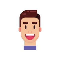 Head avatar man flat geometric illustration.