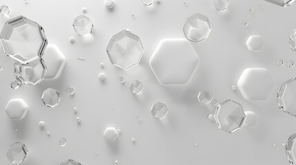Ethereal Hexagonal Condensation - Minimalist Abstract 3D Render