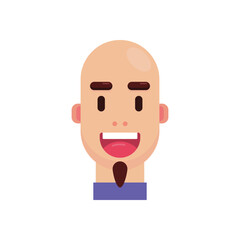 Head avatar man flat geometric illustration.