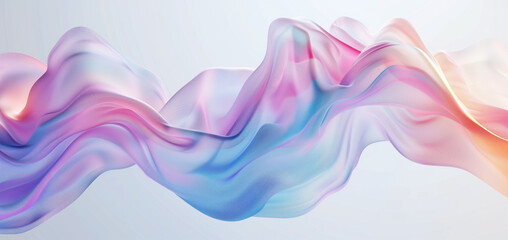 Fototapeta premium Flowing fabric on light color background