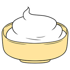 mayonnaise dip illustration hand drawn isolated vector	
