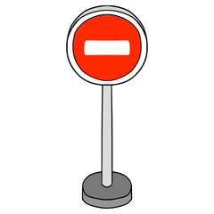 no entry sign illustration hand drawn isolated vector	
