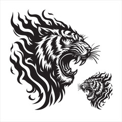 Obraz premium a cute vector silhouette illustration tiger