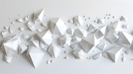Minimalist Abstract Geometric Shapes with Triangles on Isolated White Background