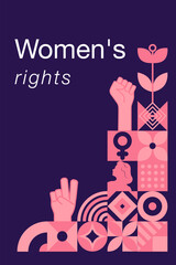Women's Equality Day. August. Geometric template,web banner dedicated to women's history month.Feminism concept.Women's rights history month. Poster, greeting card, banner and background. Vector