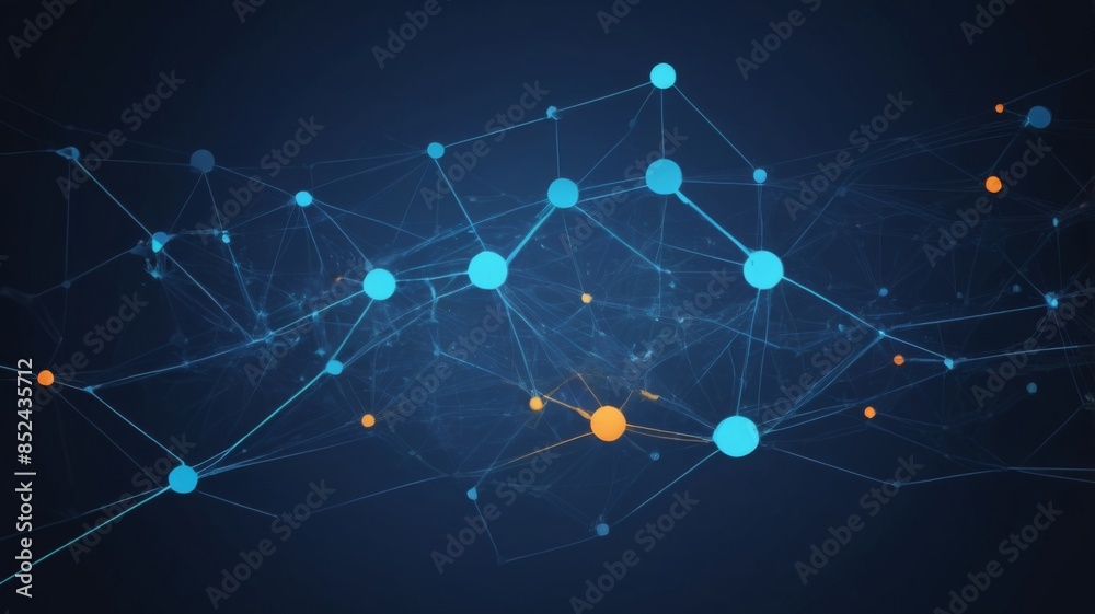 Poster Create an abstract background featuring a network of interconnected digital grids