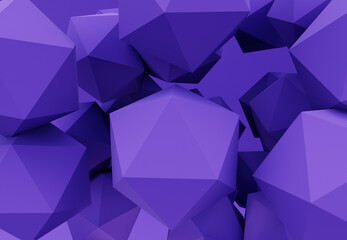 Obraz premium Platonics abstract geometric background violet color. 3d background