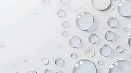 Transparent Spheres and Droplets Forming Abstract Digital Geometric Backdrop