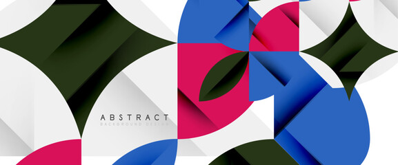 Obraz premium Minimal geometric elements on white. Petals, round triangles, star