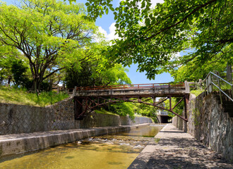 兵庫県西宮市 緑の夙川公園 川添橋