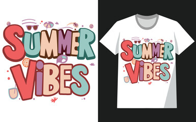 Summer beach and sunset Vector graphic and typo for t shirt and other uses