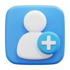 ADD FRIEND 3D ICON ILLUSTRATION