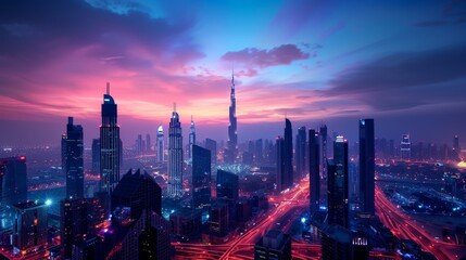 Fototapeta premium Dubai Skyline at Dusk