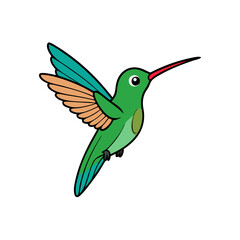 Obraz premium vibrant cartoon hummingbird in flight
