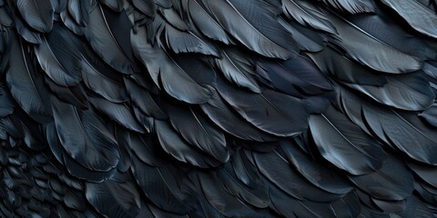 Dark and Textured Raven Feathers