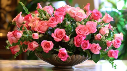 Exquisite arrangement featuring pink roses