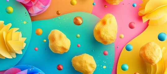 Colorful Social Media Post Promoting New Potato Snack with Engaging Design for Followers Attraction