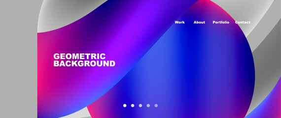 Fototapeta premium Web page design with geometric elements - circle and wave. Techno art concept. Vector Illustration For Wallpaper, Banner, Background, Card, Book Illustration, landing page