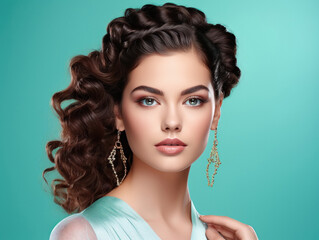 Fototapeta premium young indian woman with curly hairstyle