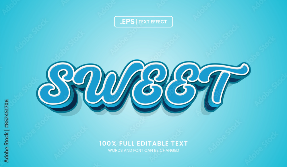Sticker design editable text effect, sweet text effect