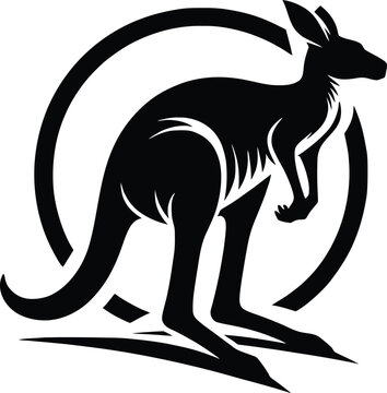 Elegant Kangaroo Silhouette Vector - Stylish Animal Illustration for Wildlife, Nature, and Australian Themes