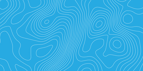 Abstract topography geography contour map and curve reliefs background .elevation contouring blue paper and white lines background .geographic mountain contour map grid vector background design .