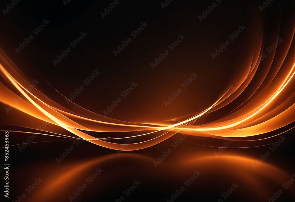 Aufkleber abstract dark orange background with blur lines and lights