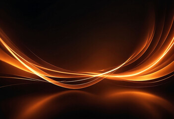 Abstract dark orange background with blur lines and lights
