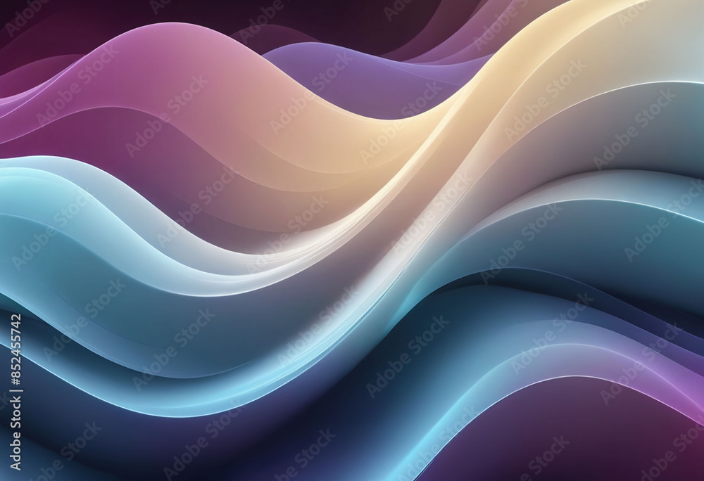 Poster Abstract flowing smooth fractal waves background