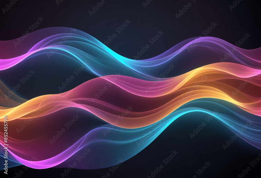 Wall mural Abstract flowing smooth fractal waves background