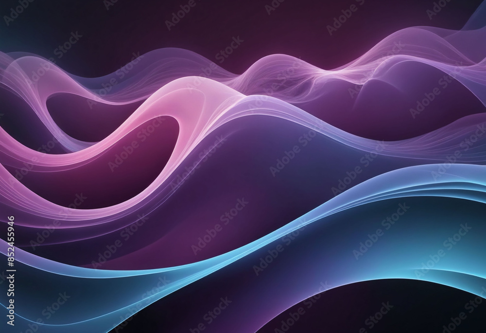 Aufkleber Abstract flowing smooth fractal waves background