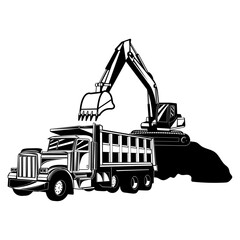 Dump Truck and Excavator