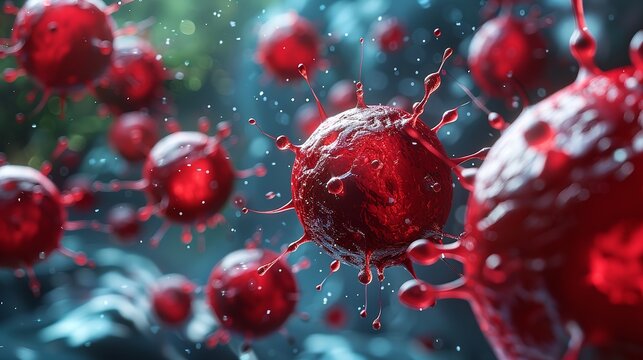 A microscopic image showing red blood cells floating in plasma