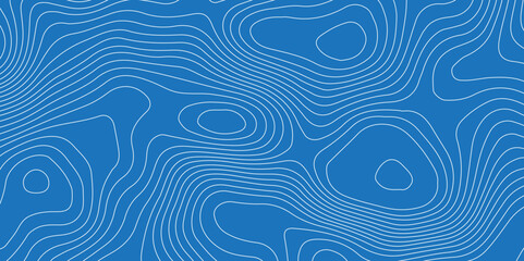 Abstract topography geography contour map and curve reliefs background .elevation contouring blue paper and white lines background .geographic mountain contour map grid vector background design .