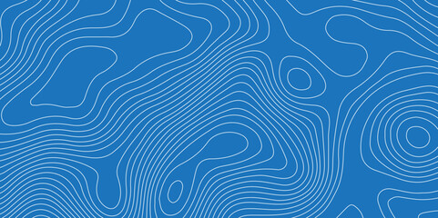 Abstract topography geography contour map and curve reliefs background .elevation contouring blue paper and white lines background .geographic mountain contour map grid vector background design .