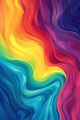 Obraz premium Rainbow gradient wallpaper for pride flat design top view smooth transition theme cartoon drawing Complementary Color Scheme
