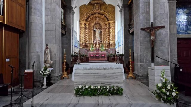 Renaissance Cathedral of St. James the Great at Beja, Portugal. Built in 1590, located in the old town square view from the Castle, Beja