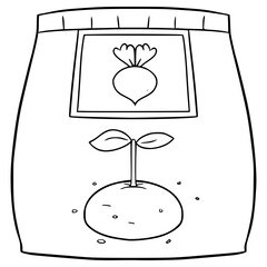 Turnip Seed pack illustration hand drawn outline vector